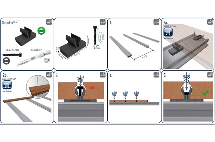 SIHGA Holzterrassenbefestigung SenoFix FT Alu 100 Stk.  3